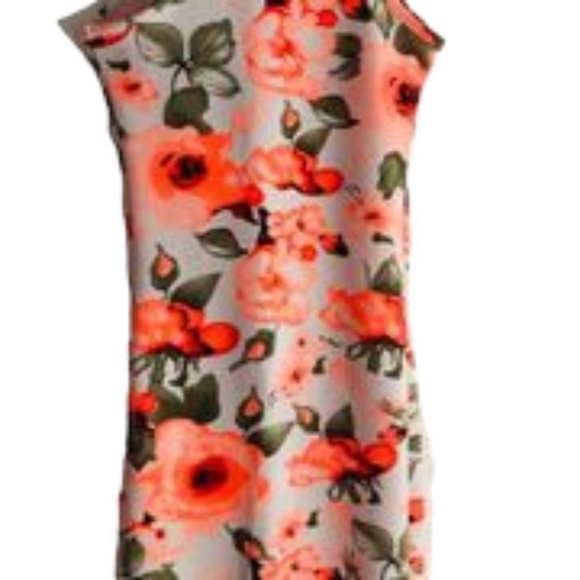 🌺UK2LA Orange Fluo Flowers Small extendable Dress 🌺 - Picture 6 of 8